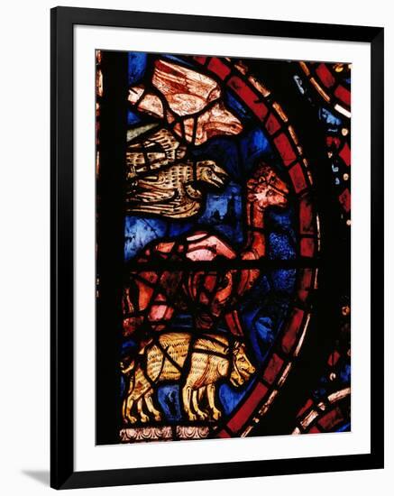 The Animals Boarding Noah's Ark, from the Noah-Window, 13th circa Stained Glass-null-Framed Giclee Print