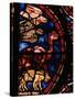 The Animals Boarding Noah's Ark, from the Noah-Window, 13th circa Stained Glass-null-Stretched Canvas