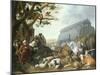 The Animals Entering Noah's Ark, 1650-Giovanni Battista Benvenuti-Mounted Giclee Print