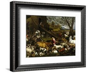 The Animals Entering the Arc, Ca. 1570-Jacopo Bassano-Framed Giclee Print