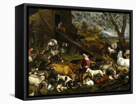 The Animals Entering the Arc, Ca. 1570-Jacopo Bassano-Framed Stretched Canvas