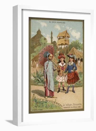 The Annamite Village, Exposition Universelle, Paris, 1889-null-Framed Giclee Print