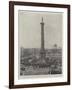 The Anniversary of Trafalgar, Decoration of the Nelson Column in Trafalgar Square-null-Framed Giclee Print