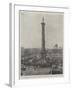 The Anniversary of Trafalgar, Decoration of the Nelson Column in Trafalgar Square-null-Framed Giclee Print