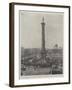 The Anniversary of Trafalgar, Decoration of the Nelson Column in Trafalgar Square-null-Framed Giclee Print