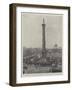 The Anniversary of Trafalgar, Decoration of the Nelson Column in Trafalgar Square-null-Framed Giclee Print