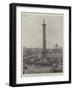 The Anniversary of Trafalgar, Decoration of the Nelson Column in Trafalgar Square-null-Framed Giclee Print