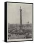 The Anniversary of Trafalgar, Decoration of the Nelson Column in Trafalgar Square-null-Framed Stretched Canvas