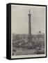 The Anniversary of Trafalgar, Decoration of the Nelson Column in Trafalgar Square-null-Framed Stretched Canvas