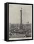 The Anniversary of Trafalgar, Decoration of the Nelson Column in Trafalgar Square-null-Framed Stretched Canvas