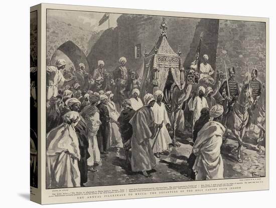 The Annual Pilgrimage to Mecca, the Departure of the Holy Carpet from Jeddeh-Oswaldo Tofani-Stretched Canvas