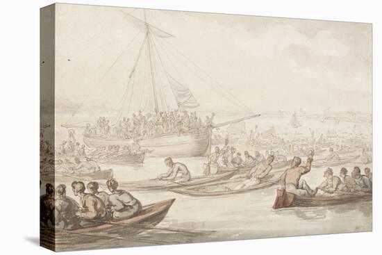 The Annual Sculling Race for Doggett's Coat and Badge-Thomas Rowlandson-Stretched Canvas