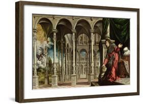 The Annunciation, 1545-50-Paris Bordone-Framed Giclee Print