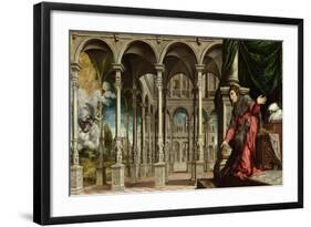 The Annunciation, 1545-50-Paris Bordone-Framed Giclee Print