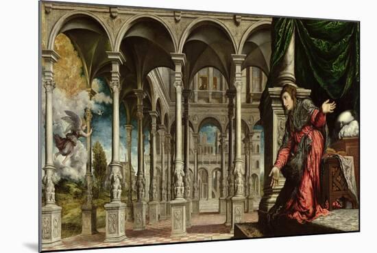 The Annunciation, 1545-50-Paris Bordone-Mounted Giclee Print