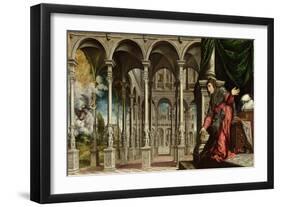 The Annunciation, 1545-50-Paris Bordone-Framed Giclee Print