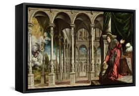 The Annunciation, 1545-50-Paris Bordone-Framed Stretched Canvas