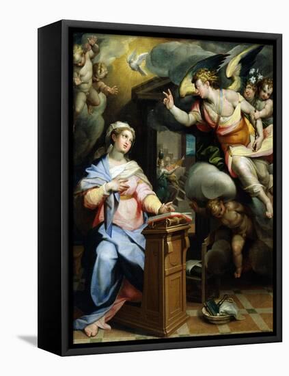 The Annunciation, 1560S-Orazio Samacchini-Framed Stretched Canvas