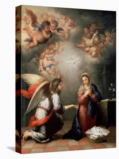 The Annunciation, 1660S-Bartolomé Esteban Murillo-Stretched Canvas