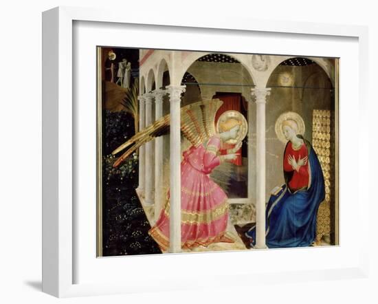 The Annunciation Altarpiece with Predella with Life and Death of Virgin Mary-Fra Angelico-Framed Giclee Print