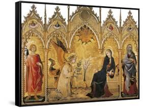 The Annunciation and Two Saints (Annunciazione E Due Santi)-Simone Martini-Framed Stretched Canvas