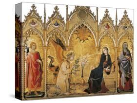 The Annunciation and Two Saints (Annunciazione E Due Santi)-Simone Martini-Stretched Canvas
