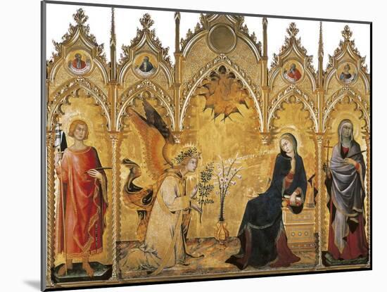 The Annunciation and Two Saints (Annunciazione E Due Santi)-Simone Martini-Mounted Art Print