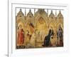 The Annunciation and Two Saints (Annunciazione E Due Santi)-Simone Martini-Framed Art Print