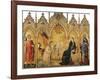 The Annunciation and Two Saints (Annunciazione E Due Santi)-Simone Martini-Framed Art Print