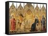 The Annunciation and Two Saints (Annunciazione E Due Santi)-Simone Martini-Framed Stretched Canvas