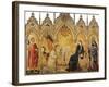 The Annunciation and Two Saints (Annunciazione E Due Santi)-Simone Martini-Framed Art Print