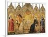 The Annunciation and Two Saints (Annunciazione E Due Santi)-Simone Martini-Framed Art Print