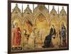 The Annunciation and Two Saints (Annunciazione E Due Santi)-Simone Martini-Framed Art Print