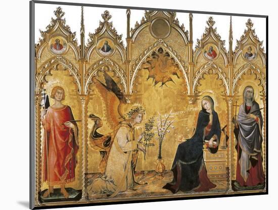 The Annunciation and Two Saints (Annunciazione E Due Santi)-Simone Martini-Mounted Art Print