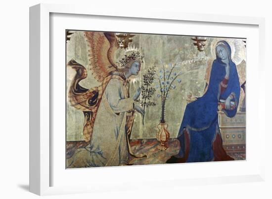 The Annunciation and Two Saints, (Detail), 1333-Simone Martini-Framed Giclee Print