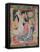 The Annunciation, Brussels Workshop, C.1510 (Tapestry)-Flemish-Framed Stretched Canvas