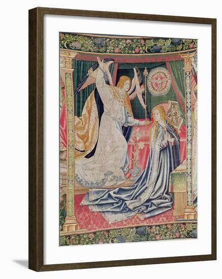 The Annunciation, Brussels Workshop, C.1510 (Tapestry)-Flemish-Framed Giclee Print