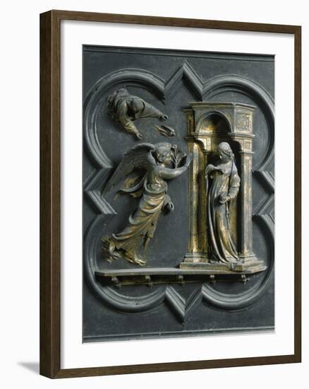 The Annunciation, by Lorenzo Ghiberti-null-Framed Photographic Print