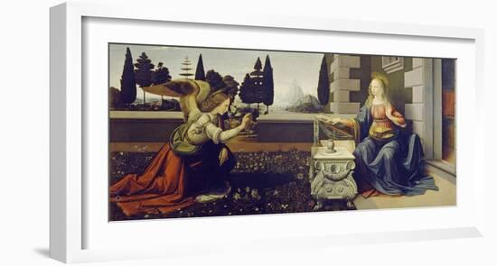 The Annunciation, ca. 1472-Leonardo Da Vinci-Framed Art Print