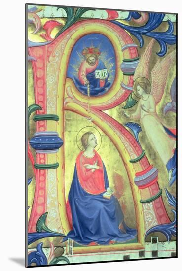 The Annunciation Depicted in an Historiated Initial "R"-Fra Angelico-Mounted Giclee Print