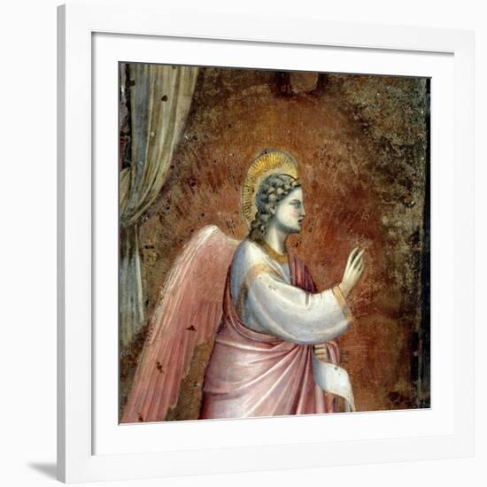 The Annunciation, Detail of the Angel Gabriel, from the Lunette Above the Altar, circa 1305-Giotto di Bondone-Framed Giclee Print