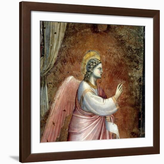 The Annunciation, Detail of the Angel Gabriel, from the Lunette Above the Altar, circa 1305-Giotto di Bondone-Framed Giclee Print