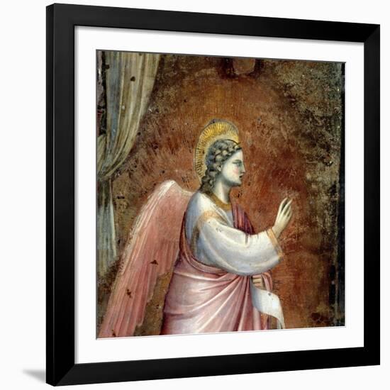 The Annunciation, Detail of the Angel Gabriel, from the Lunette Above the Altar, circa 1305-Giotto di Bondone-Framed Giclee Print