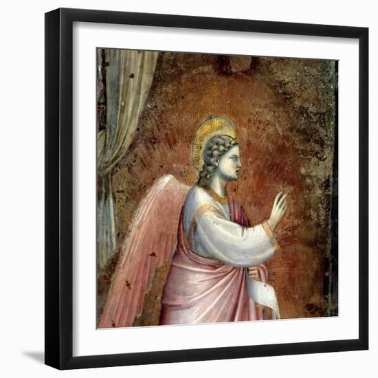 The Annunciation, Detail of the Angel Gabriel, from the Lunette Above the Altar, circa 1305-Giotto di Bondone-Framed Giclee Print