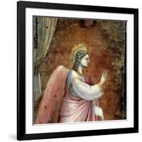 The Annunciation, Detail of the Angel Gabriel, from the Lunette Above the Altar, circa 1305-Giotto di Bondone-Framed Giclee Print