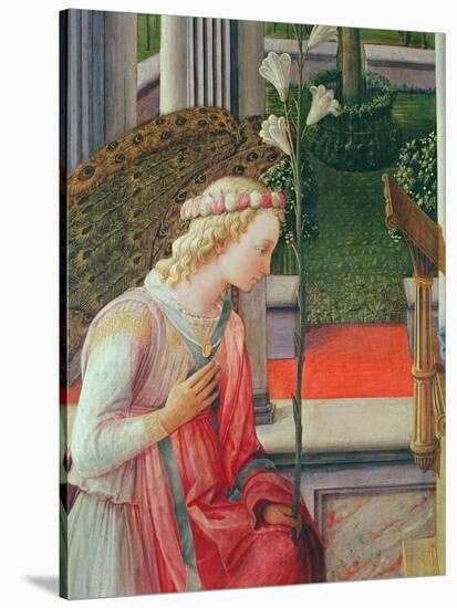 The Annunciation, Detail of the Angel Gabriel-Fra Filippo Lippi-Stretched Canvas