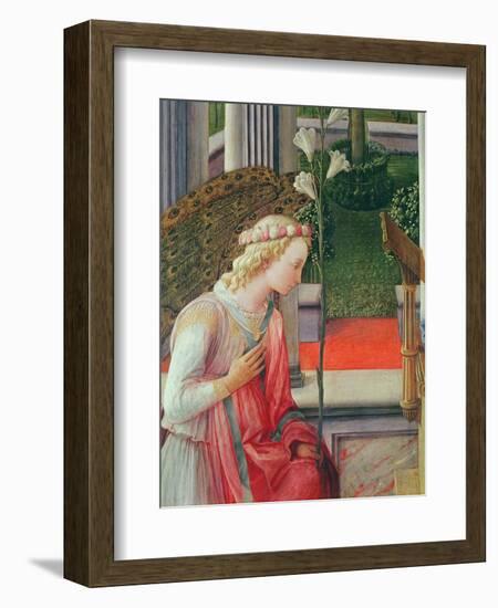 The Annunciation, Detail of the Angel Gabriel-Fra Filippo Lippi-Framed Giclee Print