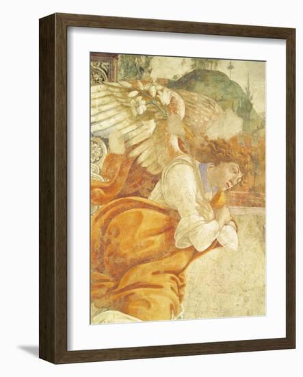 The Annunciation, Detail of the Archangel Gabriel, from San Martino Della Scala, 1481-Sandro Botticelli-Framed Giclee Print