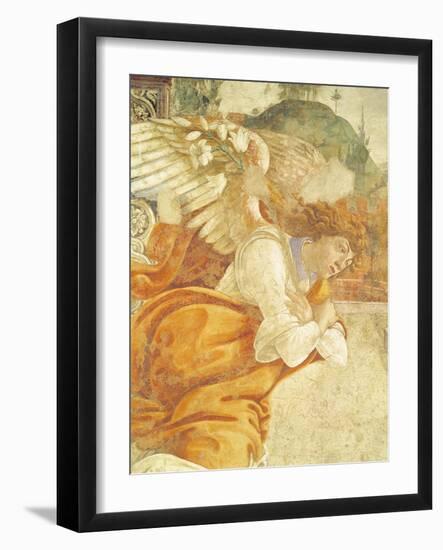 The Annunciation, Detail of the Archangel Gabriel, from San Martino Della Scala, 1481-Sandro Botticelli-Framed Giclee Print