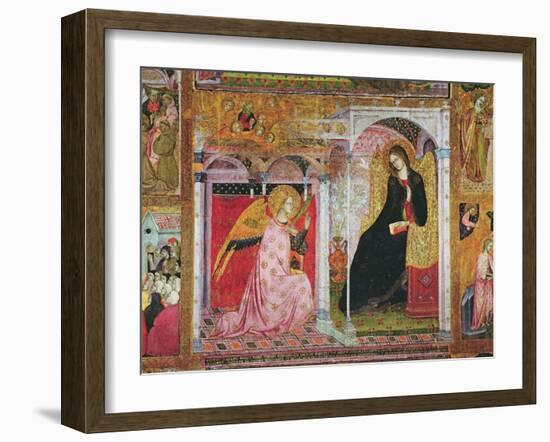 The Annunciation, Fresco from the Porziuncola, 1393-Ilario da Viterbo-Framed Giclee Print